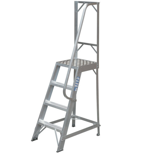 Loops 1m Heavy Duty Single Sided Fixed Step Ladders Handrail Platform Safety Barrier