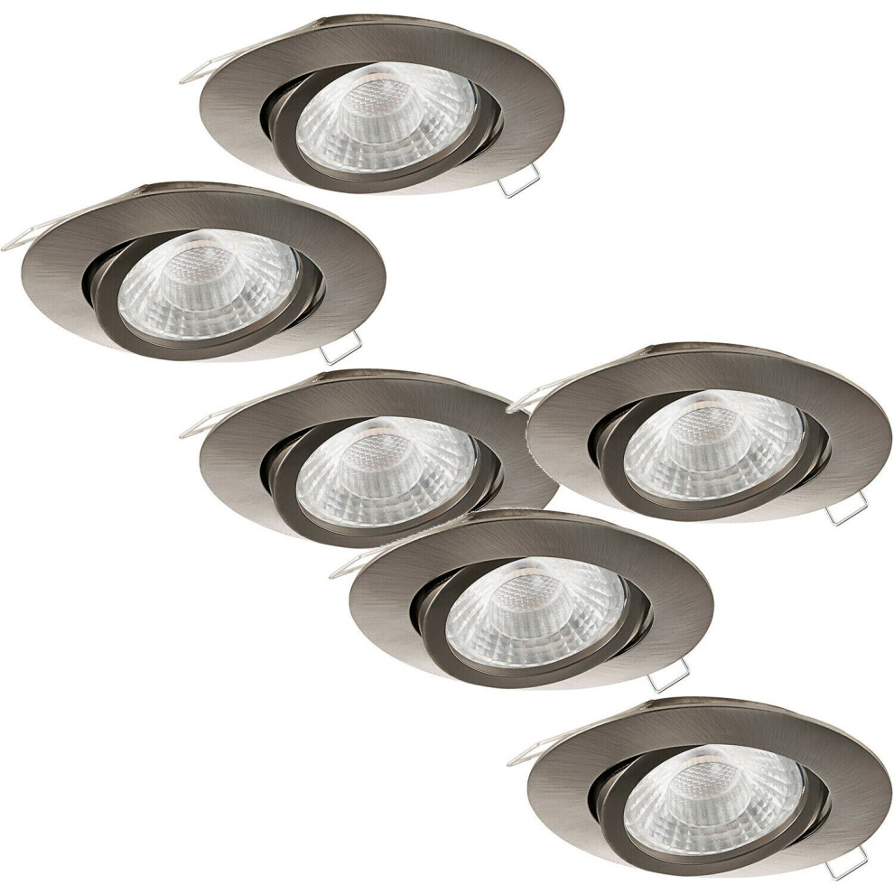 Loops 2 Pack 3 Pack Adjustable Ceiling Downlight Satin Nickel Cast Aluminium 5W Gu10