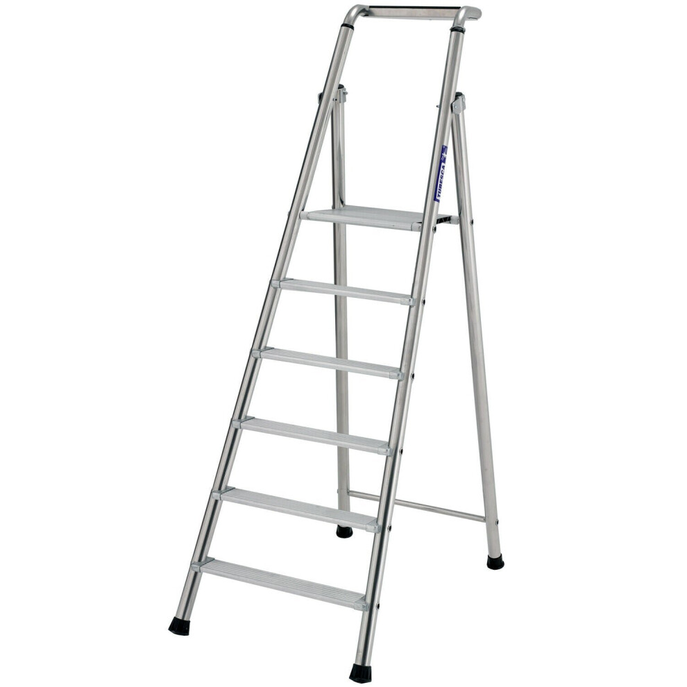 1.4m MAX STABILITY Platform Step Ladders 6 Tread Anti Slip Aluminium DIY Steps