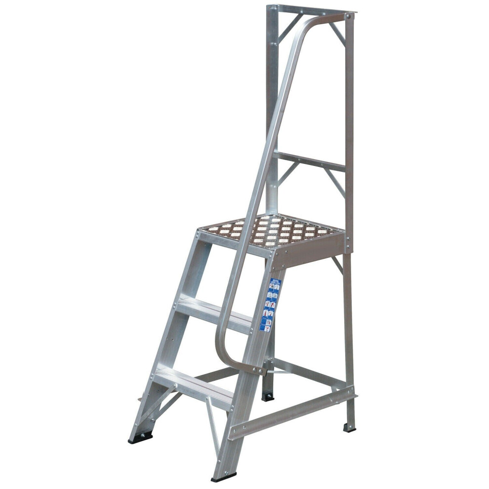 0.7m Heavy Duty Single Sided Fixed Step LaddersHandrail Platform Safety Barrier
