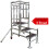 Loops 5 Tread Mobile Telescopic Podium Step Ladder 1.4m Tall Work Platform Safety Cage 1