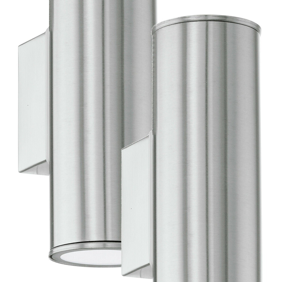 Loops 2 Pack Ip44 Outdoor Wall Stainless Steel 3W Gu10 Porch Up & Down Lamp Light