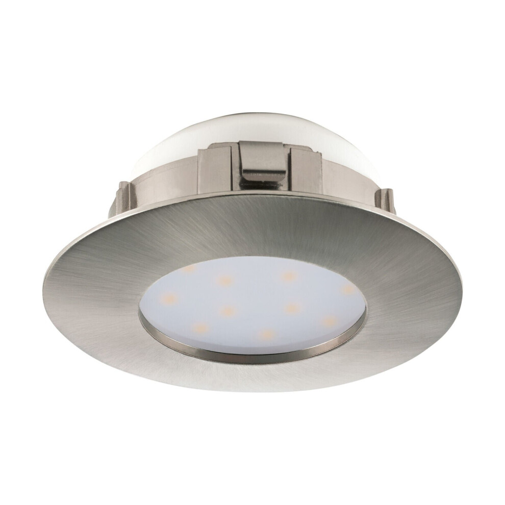 Wall / Ceiling Flush Downlight Satin Nickel Plastic 6W Built in LED