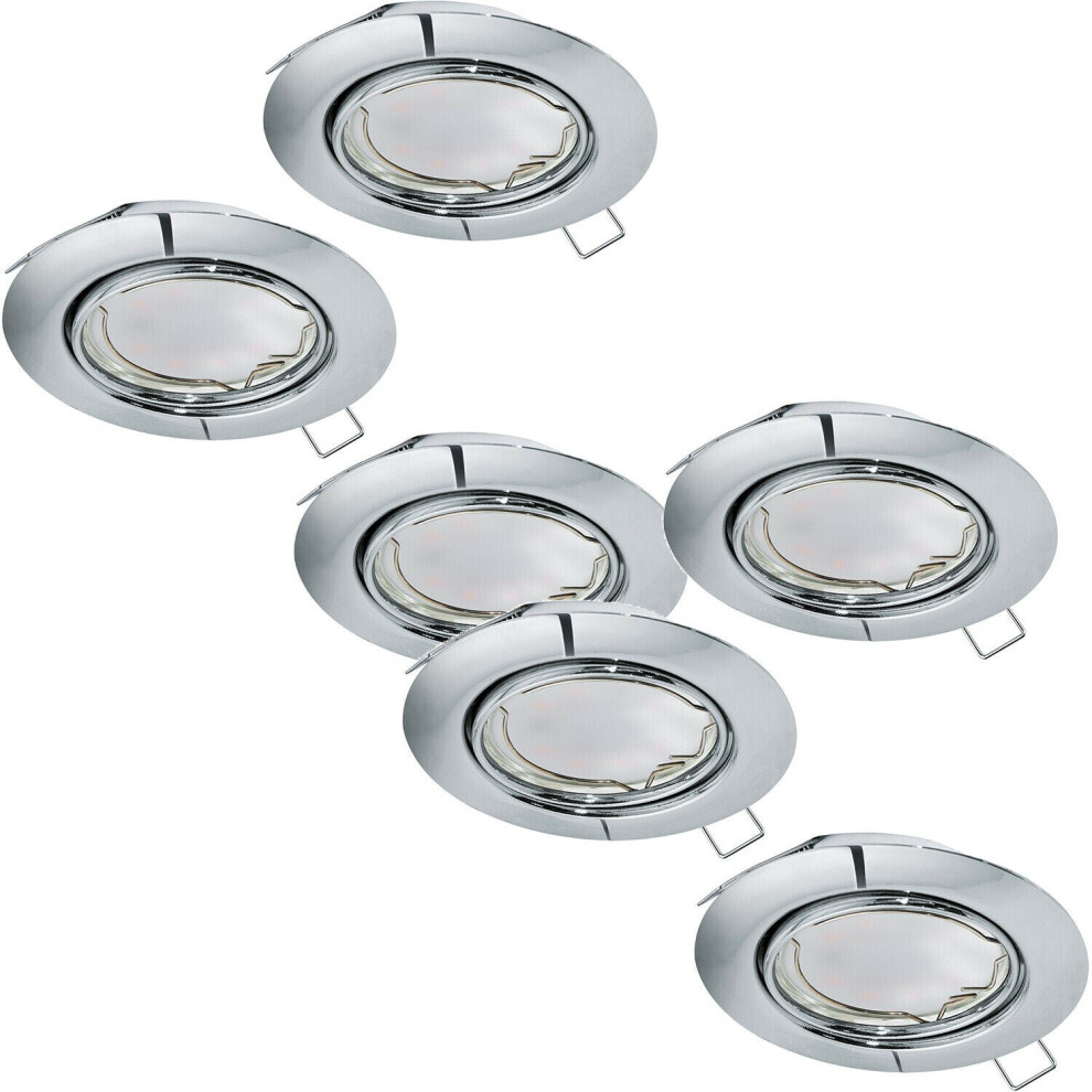 Loops 2 Pack 3 Pack Flush Adjustable Ceiling Downlight Chrome Steel 3X 5W Gu10