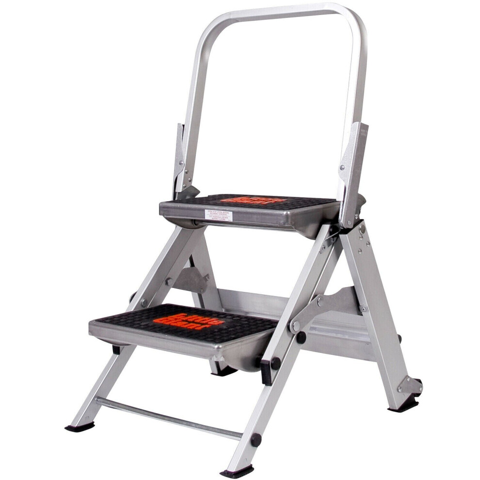 0.5m PREMIUM TRADE Folding Step Ladders 2 Tread Anti Slip Aluminium Safety Steps