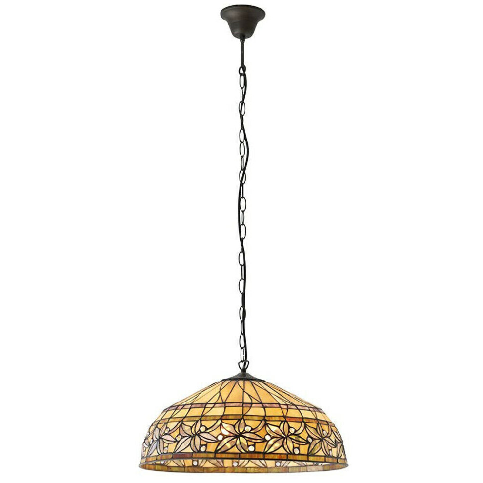 Tiffany Glass Hanging Ceiling Pendant Light Floral Autumn Lamp Shade i00071