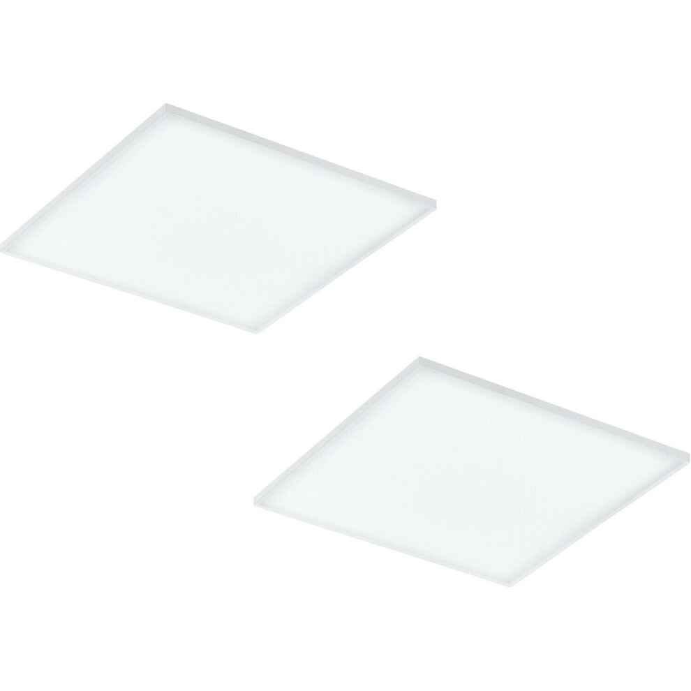 Loops 2 Pack 595Mm Sleek Ceiling Slim Square Low Profile 33W Led 4000K Light/White