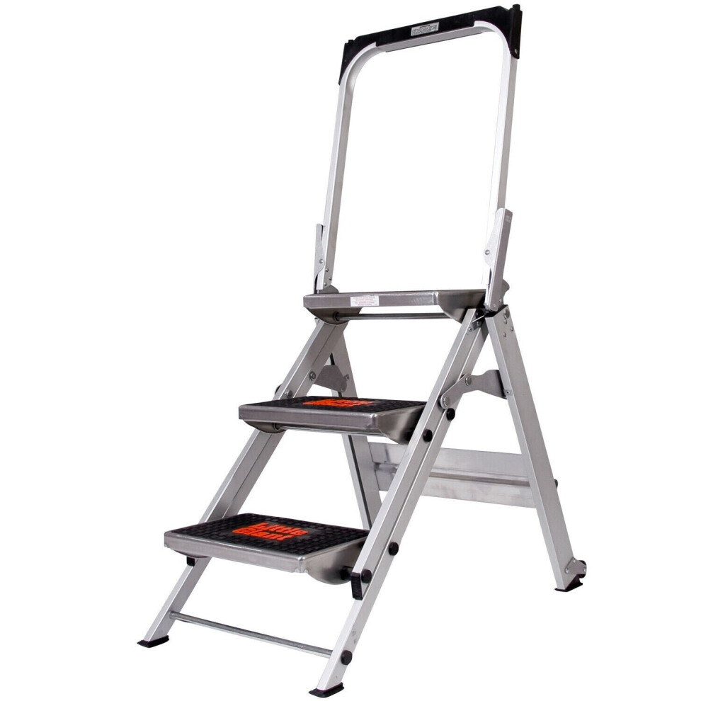 0.7M Premium Trade Folding Step Ladders 3 Tread Anti Slip Aluminium Safety Steps 5056199832439