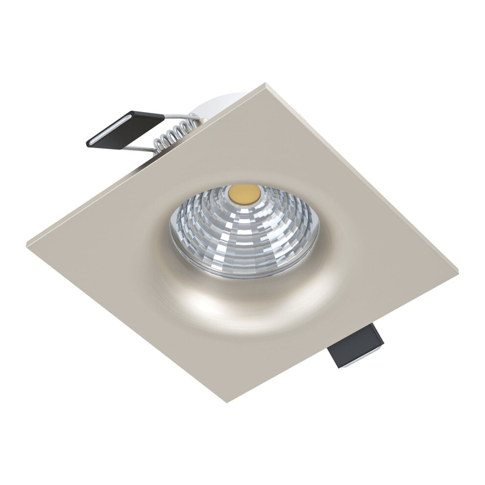 Loops Wall / Ceiling Flush Square Downlight Satin Nickel Spotlight 6W In Built Led