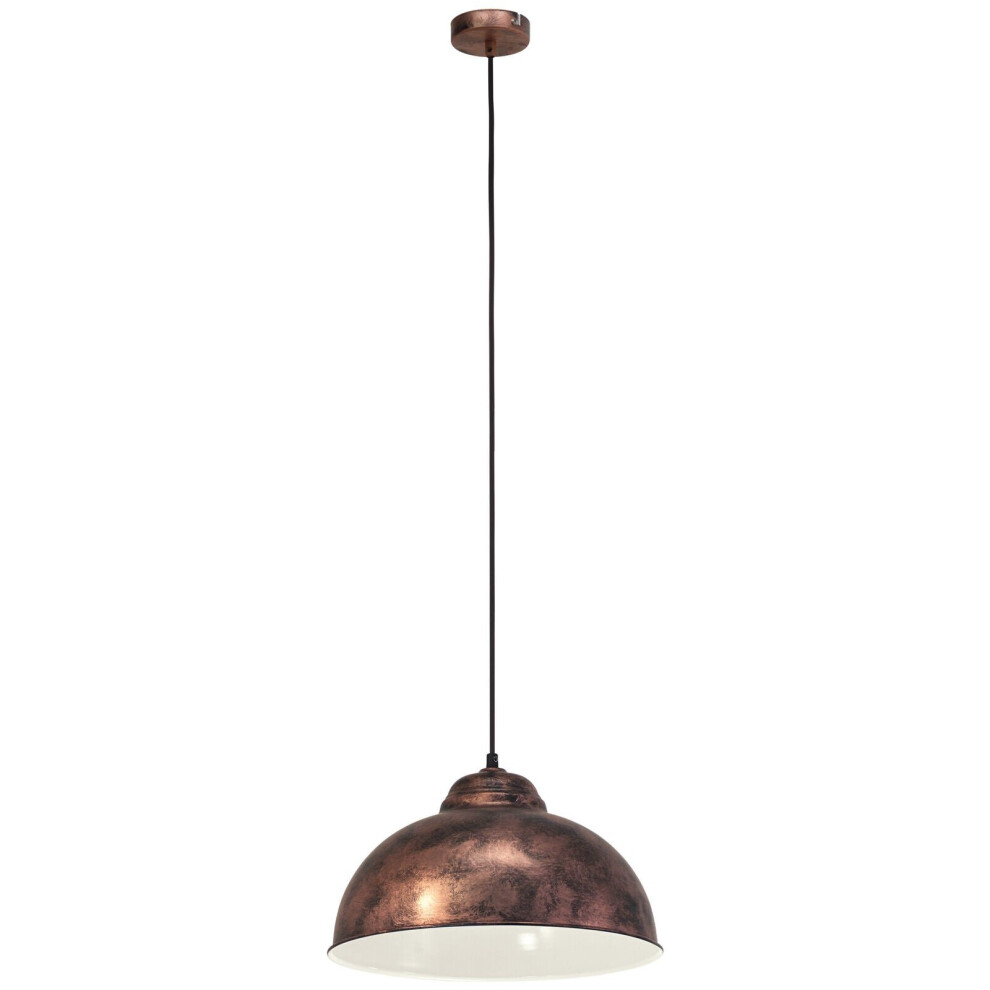 Loops Hanging Ceiling Pendant Antique Copper Dome Bowl Shade 1 X 60W E27 Bulb Light