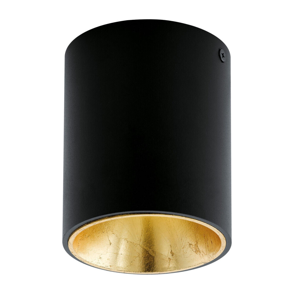 Loops Wall / Ceiling Light Black & Gold Round Downlight 3.3W Built In Led
