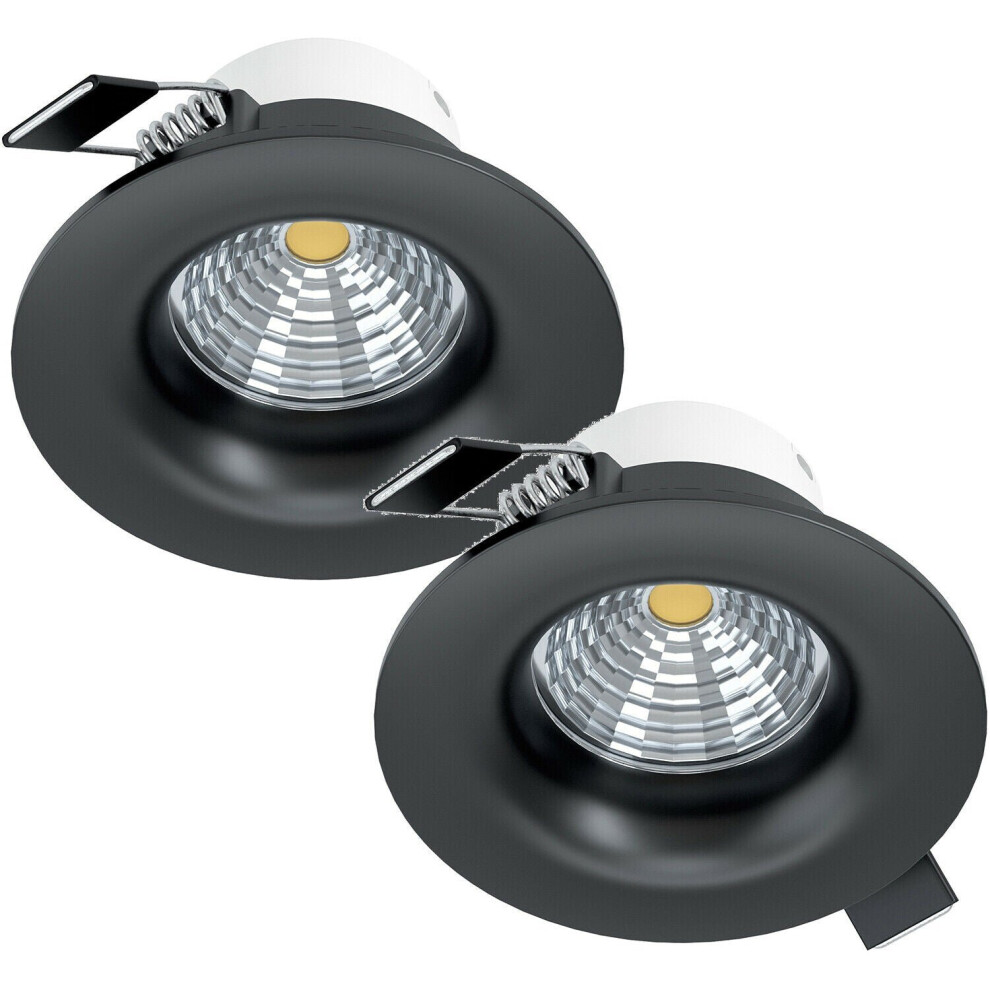 Loops 2 Pack Wall / Ceiling Flush Downlight Black Aluminium 6W Led 88Mm Round
