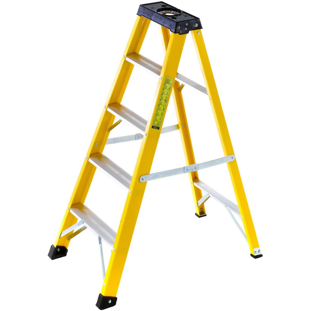 0.9m FIBREGLASS Swingback Step Ladders 5 Tread Professional Lightweight Steps