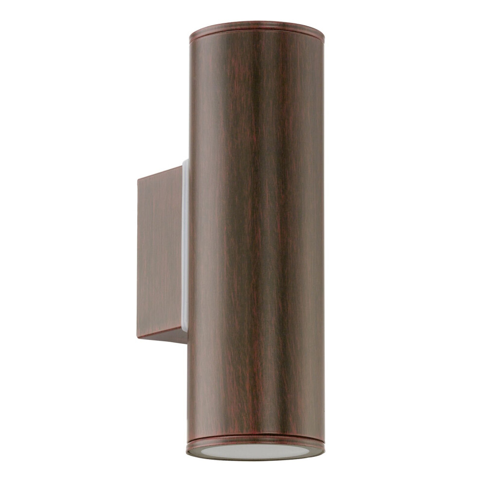 Loops Ip44 Outdoor Wall Antique Steel Up & Down Lamp 1 X 60W E27 Bulb Light/Brown