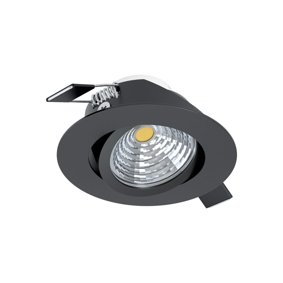 Wall / Ceiling Flush Downlight Black Aluminium 6W Built in LED 88mm Round