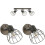 Loops Ceiling Spot Light & 2x Matching Wall Lights Industrial Rustic Metal Wire Shade 1