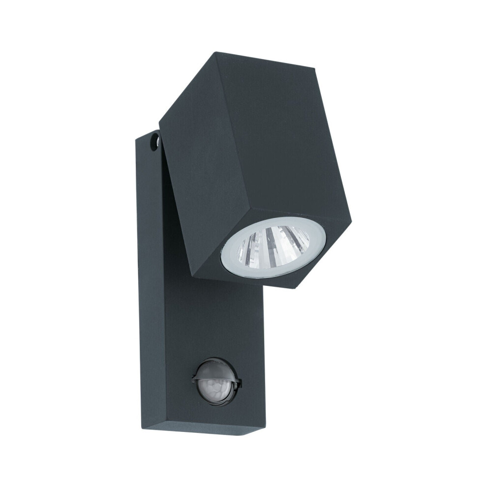 IP44 Outdoor Wall Light & PIR Sensor Anthracite Aluminium 5W Built in LED