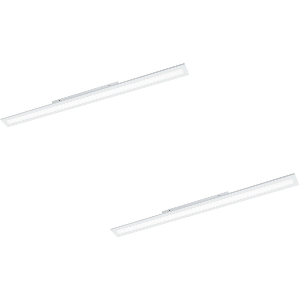 Loops 2 Pack Wall / Ceiling Light White 1195Mm Slim Strip Panel 36W Led 4000K