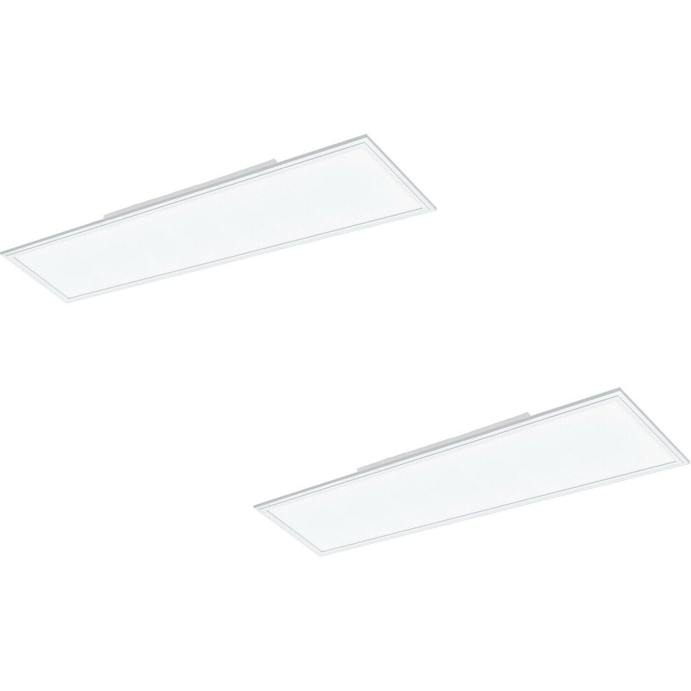 Loops 2 Pack Wall / Ceiling Aluminium 1200Mm X 300Mm Panel 40W Led 4000K Light/White