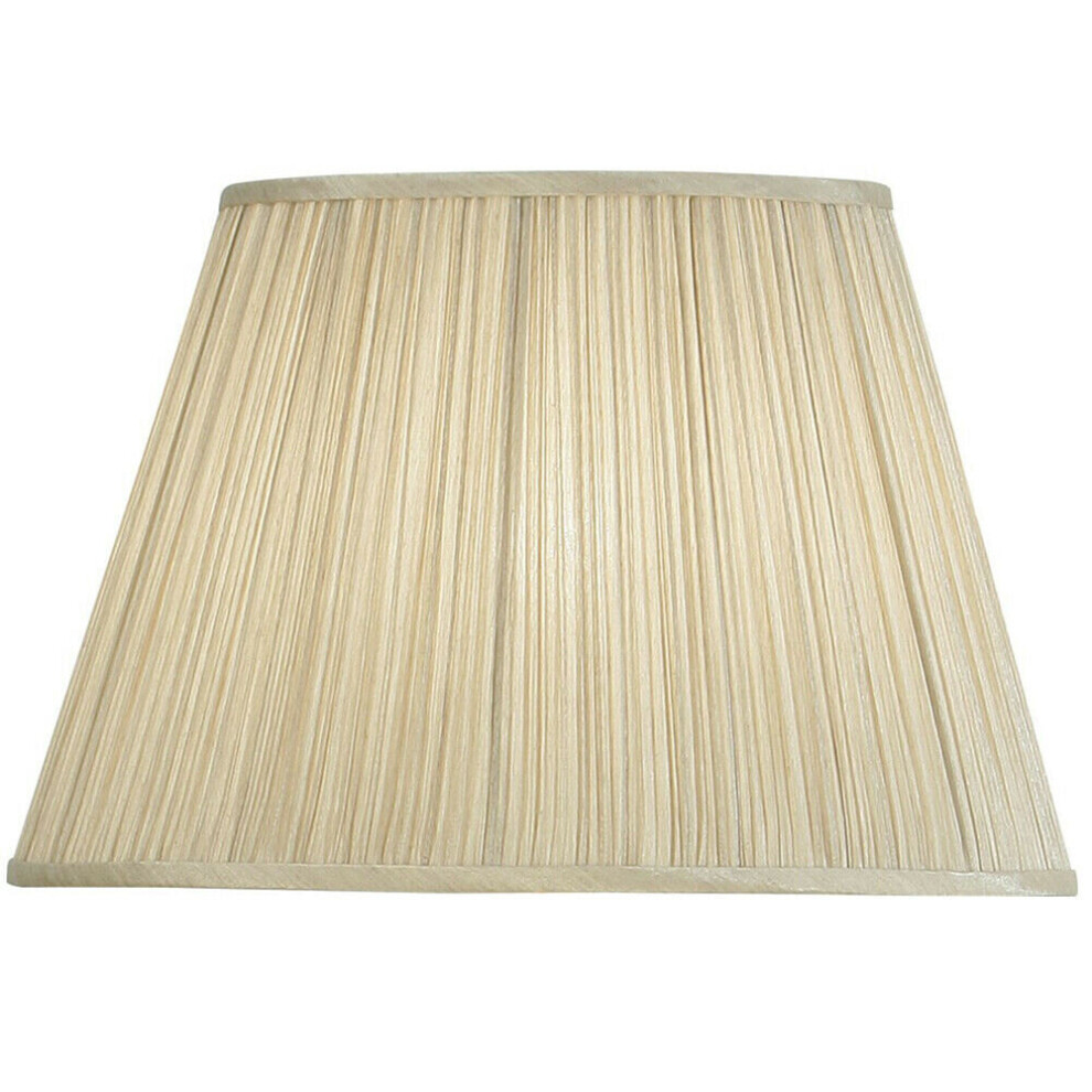 Loops 16.5" Luxury Round Tapered Lamp Shade Pleated Organza Modern Elegant Drum Beige