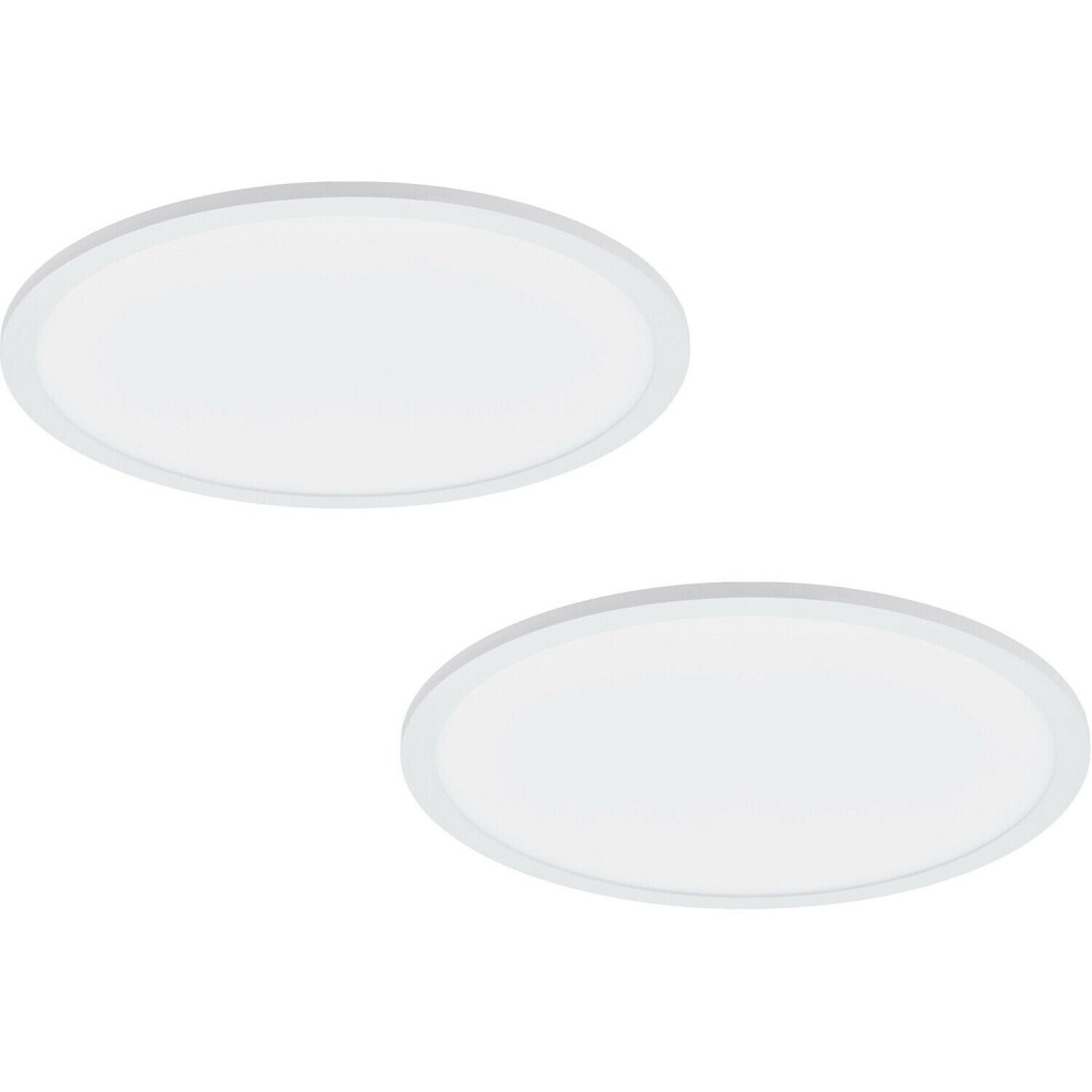 Loops 2 Pack 450Mm Modern Ceiling Light White Slim Round Low Profile 28W Led 4000K