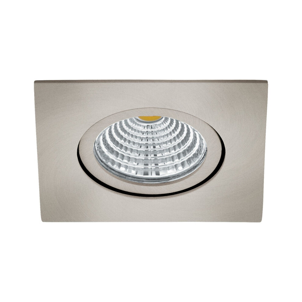 Loops Wall / Ceiling Flush Square Downlight Satin Nickel Spotlight 6W Built In Led