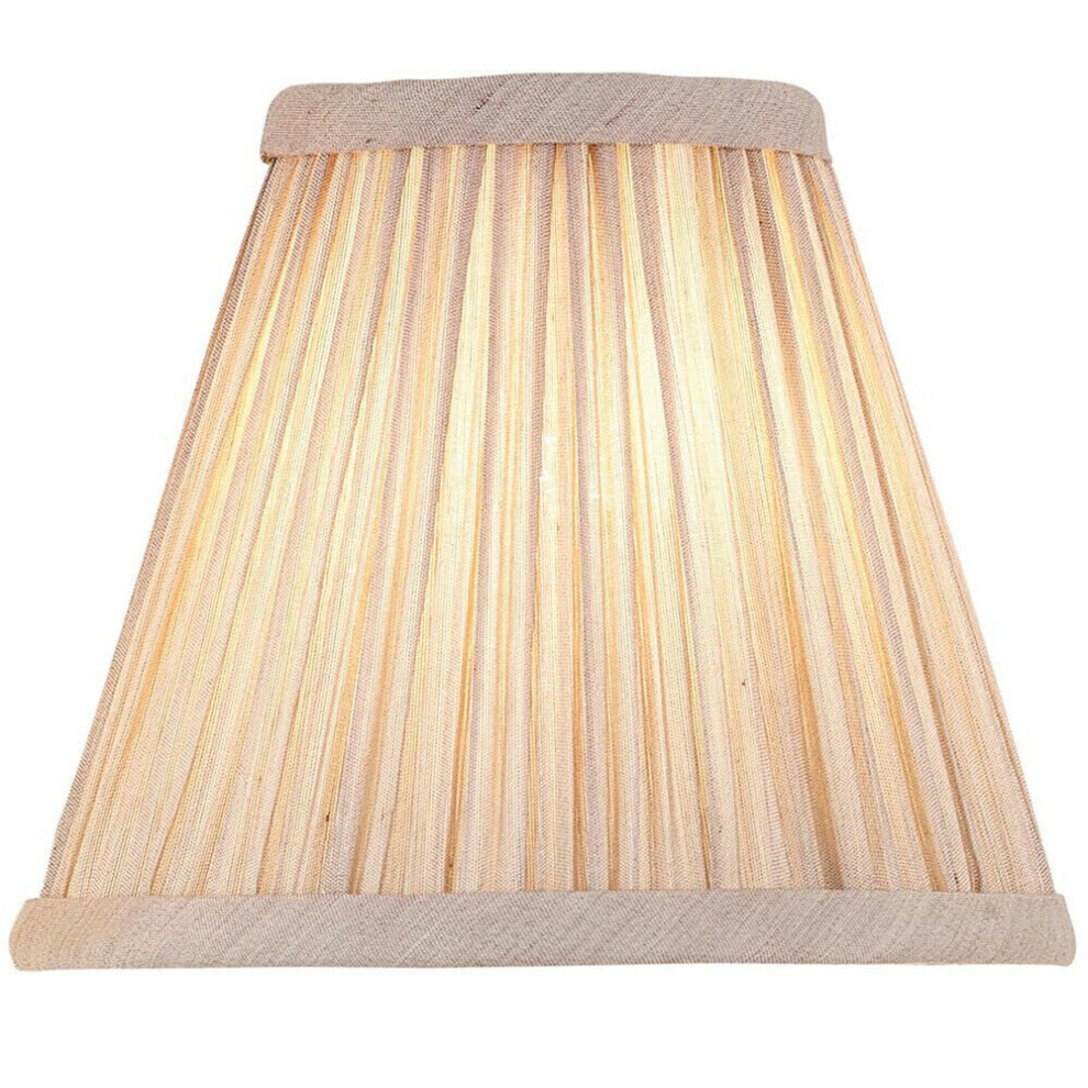 Loops 6" Luxury Round Tapered Lamp Shade Pleated Organza Modern Elegant Drum Cream