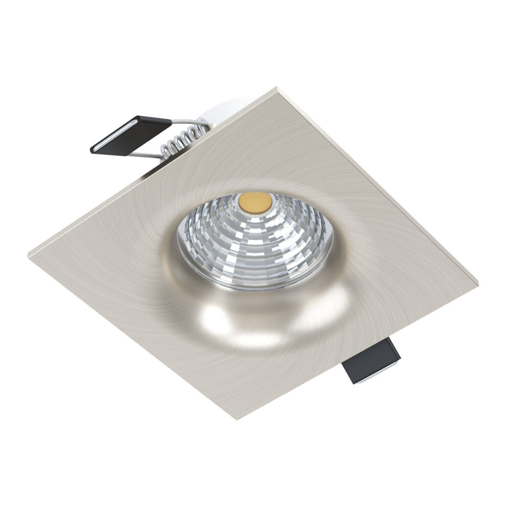 Loops Wall / Ceiling Flush Square Downlight Satin Nickel Spotlight 6W Built In Led
