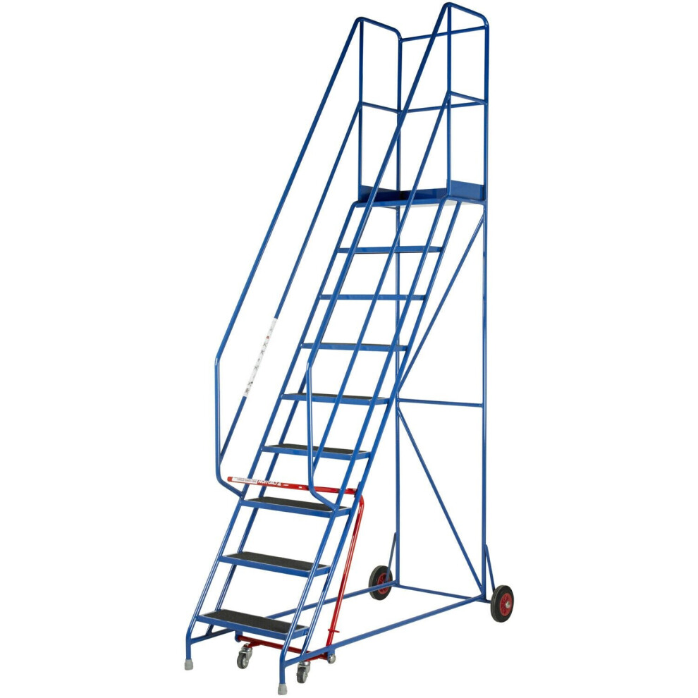Loops 9 Tread Mobile Warehouse Stairs Anti Slip Steps 3.25M Portable Safety Ladder