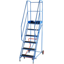 6 Tread Mobile Warehouse Stairs Anti Slip Steps 2.5m Portable Safety Ladder