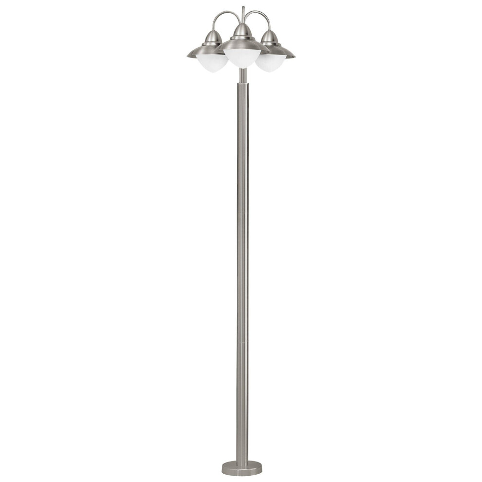 Loops Ip44 Outdoor Bollard Stainless Steel 3 X 60W E27 Bulb Driveway Lamp Post Light