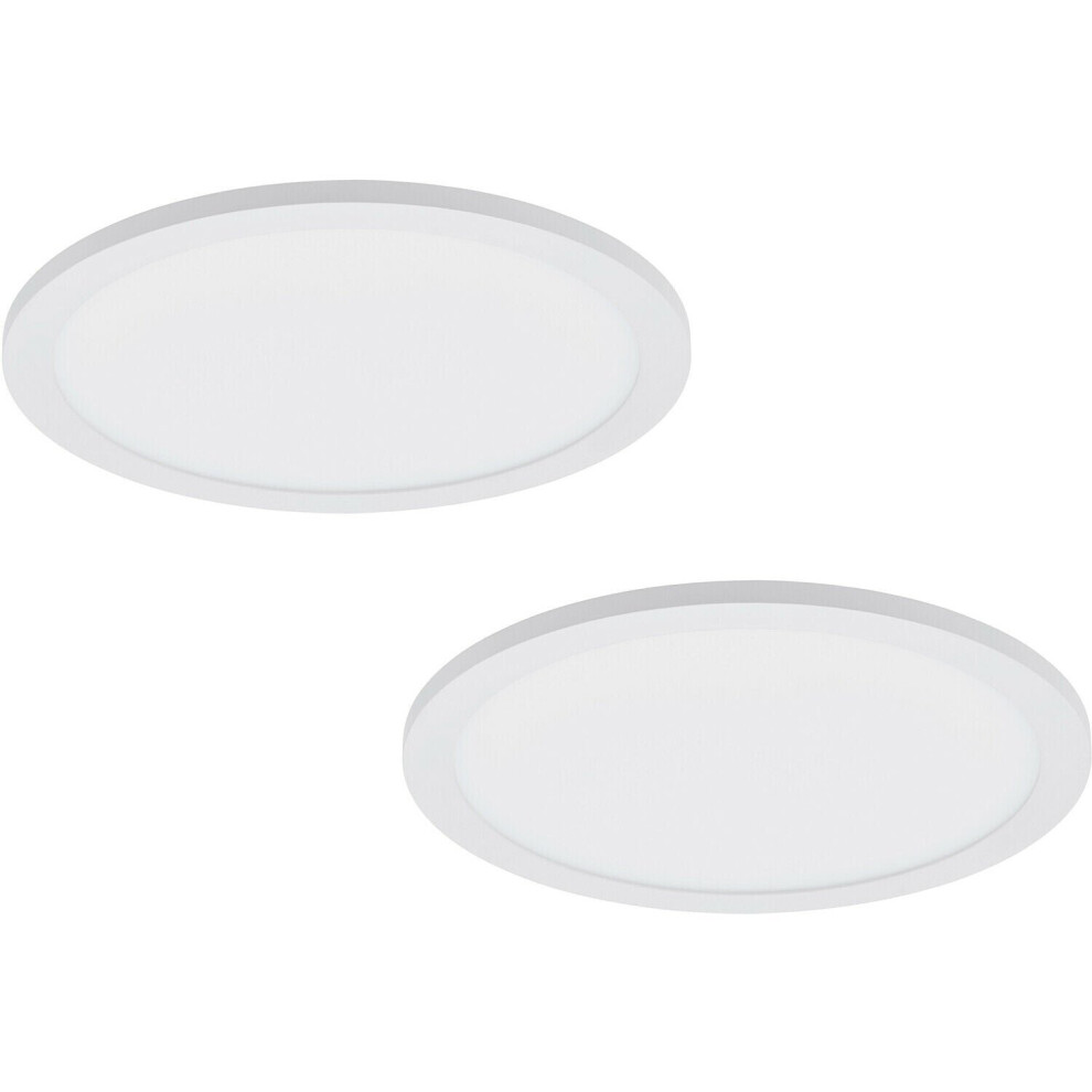 2 PACK 300mm Modern Ceiling Light White Slim Round Low Profile 17W LED 4000K