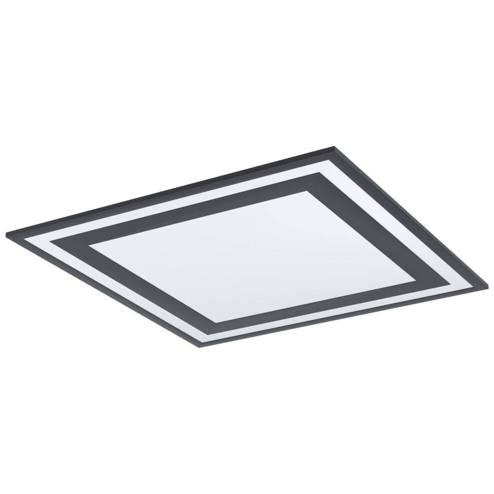 Wall / Ceiling Light Black Modern 595mm Square Slim Panel 36W Built in LED