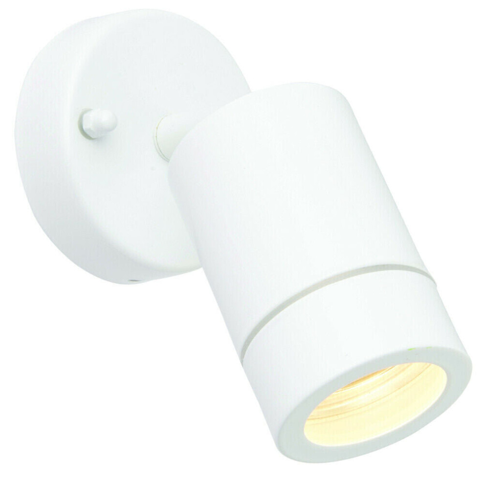 IP44 Outdoor Adjustable Spotlight Gloss White GU10 Dimmable Accent Downlight