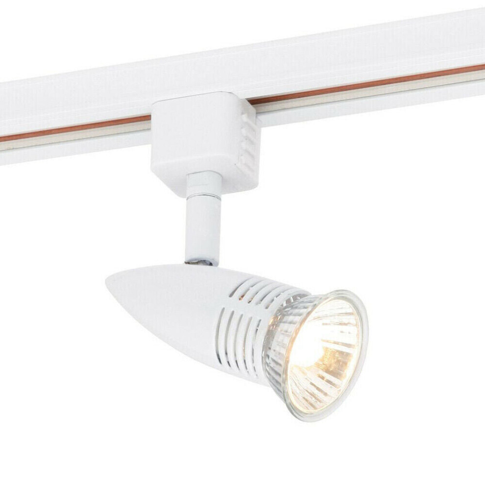 Adjustable Ceiling Track Spotlight Gloss White Single 7W GU10 Lamp Downlight-image-OPC-P8WMFJY-NEW