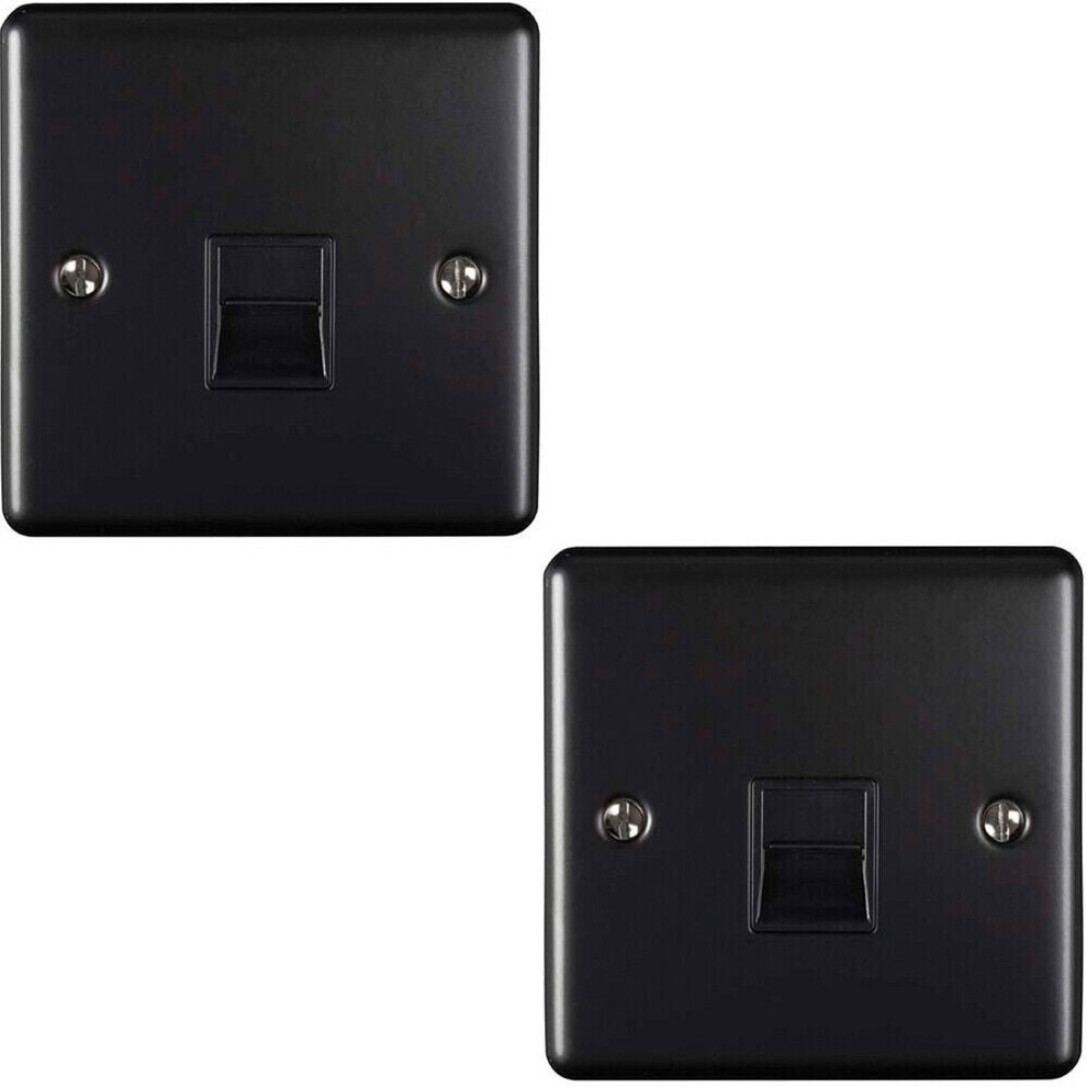 Loops 2 Pack Bt Master Telephone Socket Matt & Pstn Line Wall Plate Black