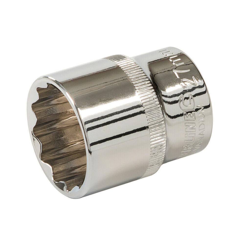 Loops Pro 27Mm Socket Driver 12 Point 1/2" Ratchet Spanner Bit Steel Square Drive Tool