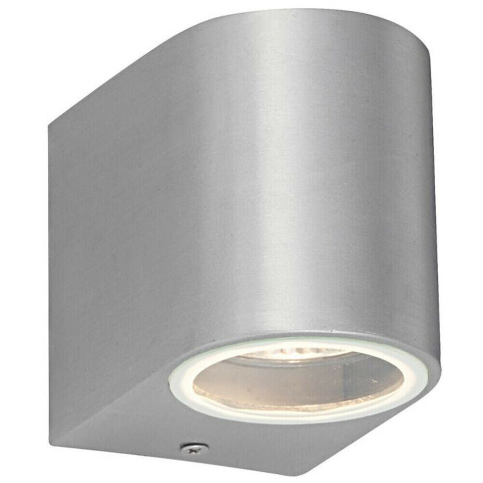 IP44 Outdoor Wall Down Light Brushed Aluminium GU10 Modern House Accent Lamp