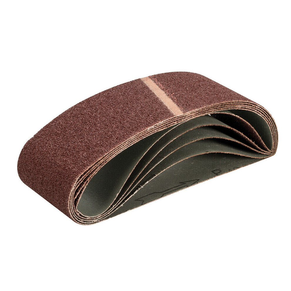 5 PACK Premium 75mm X 533mm 40 Grit Sanding Belts Aluminium Oxide Cloth Backed