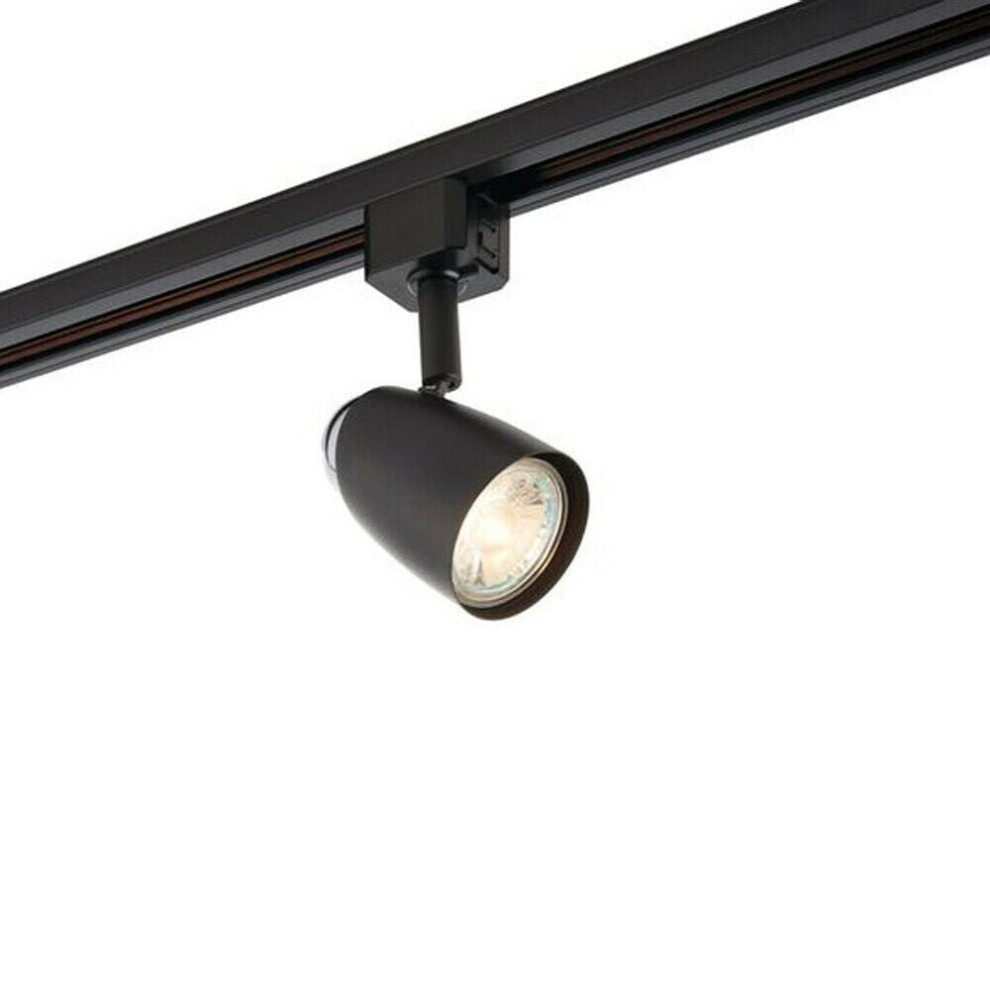 Loops Adjustable Tilt Ceiling Track Spotlight Matt Black 50W Max Gu10 Lamp Downlight