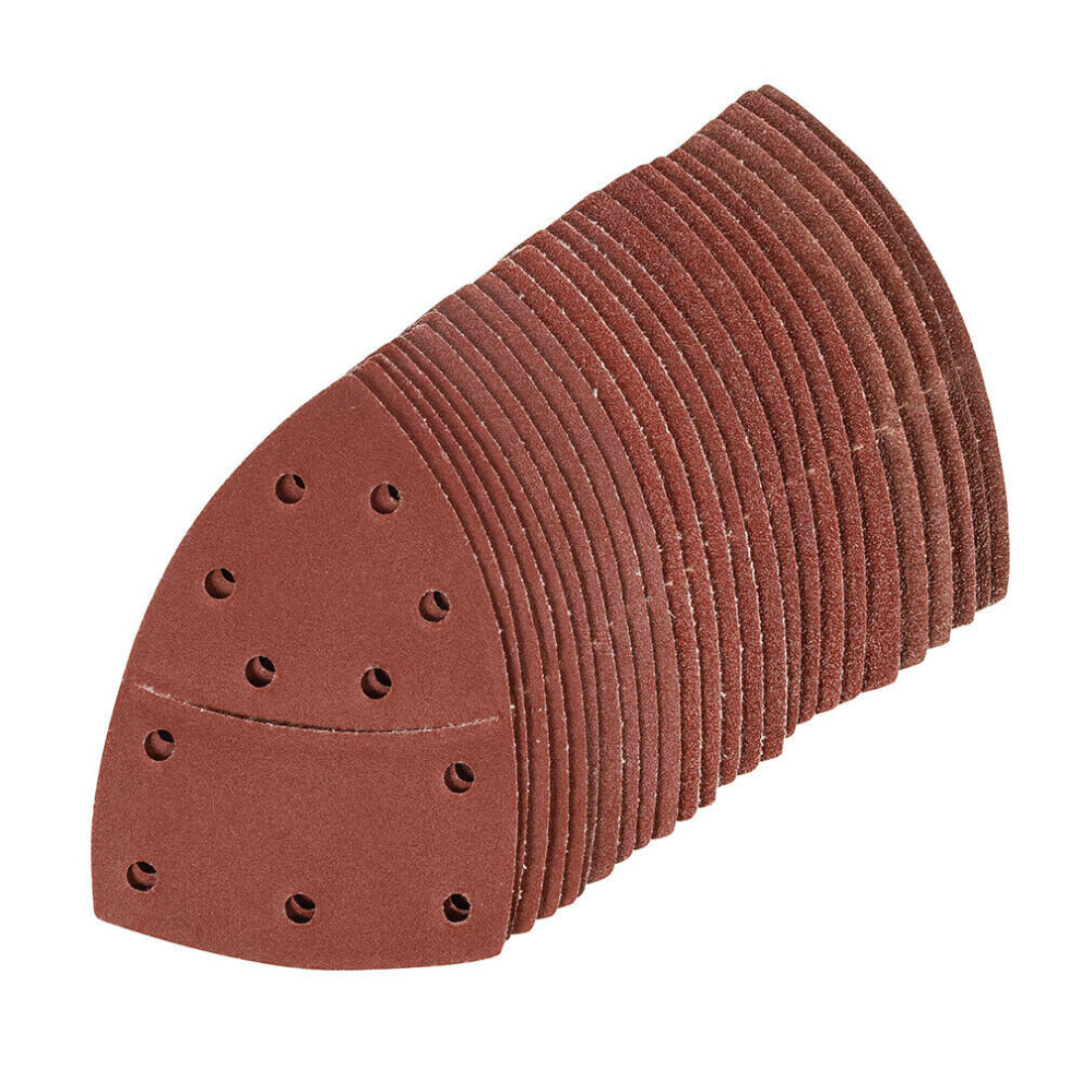 25 PACK 102mm MIXED Grits Aluminium Oxide Detail Corner Sanding Sheets Hook Loop