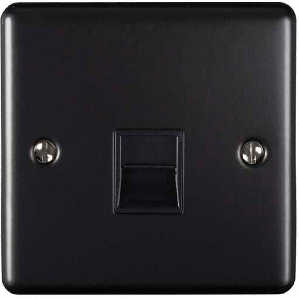 BT Master Single Telephone Socket MATT BLACK & Black PSTN Line Wall Face Plate