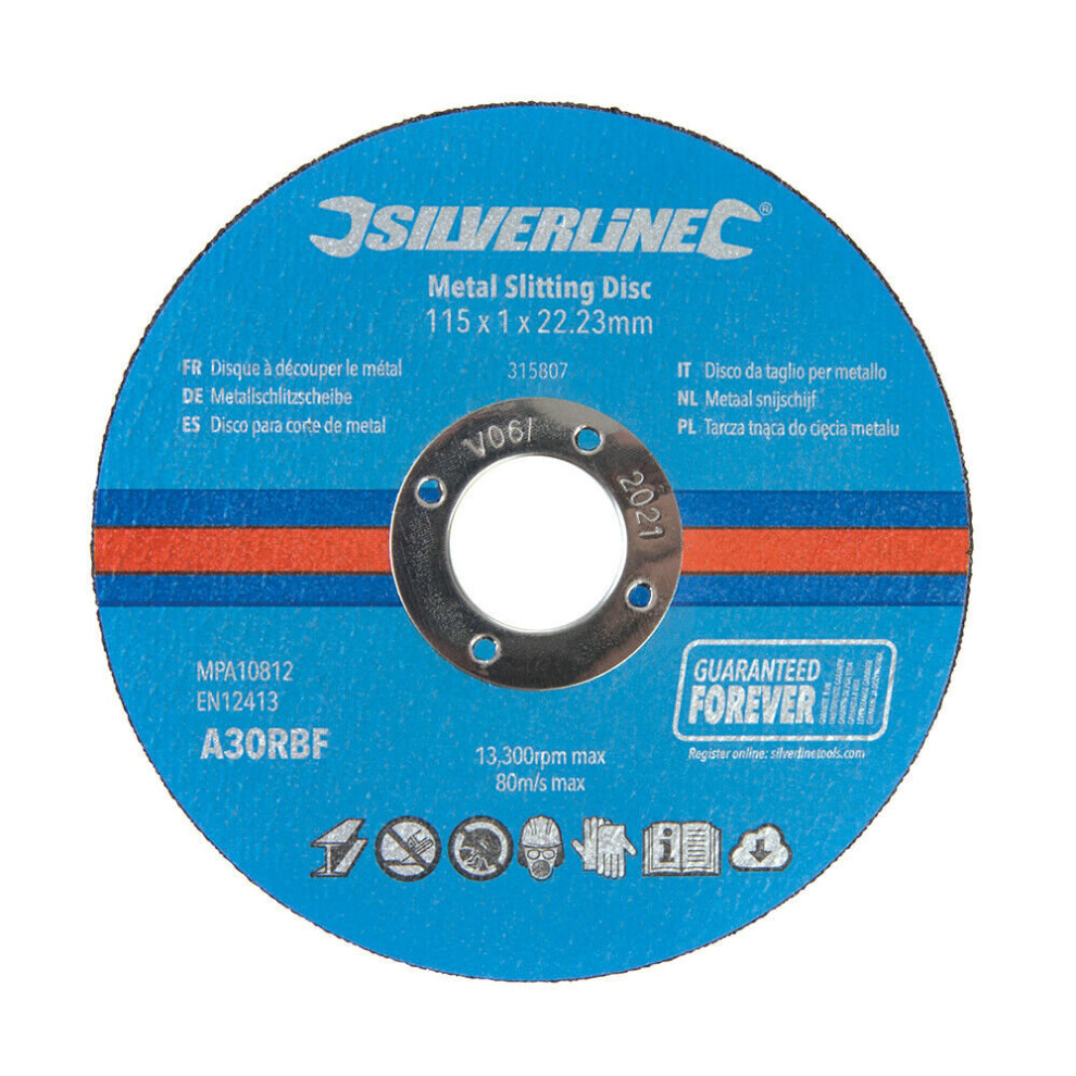10 PACK 115mm x 1mm Flat Metal Cutting Angle Grinder Discs Aluminium Oxide Blade
