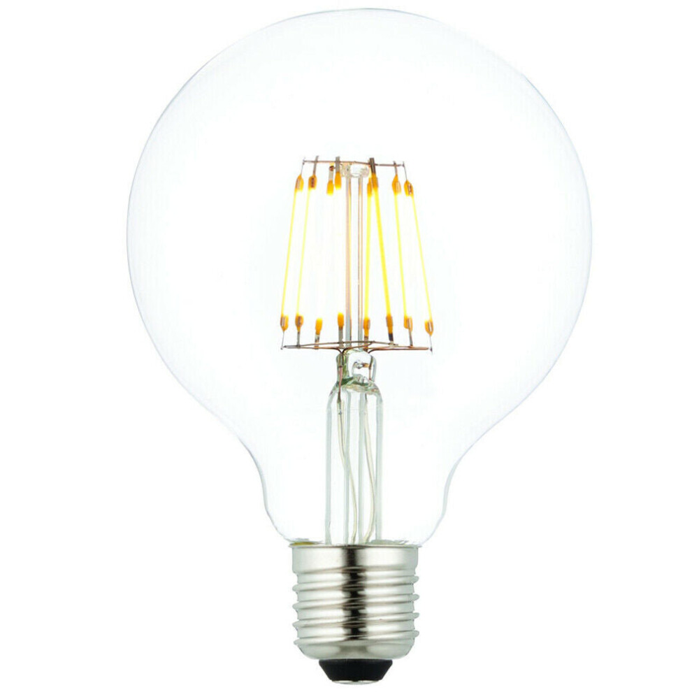 Loops E27 Edison Dimmable Led Filament Bulb 6W Warm Glass 95Mm Globe Lamp Light/White