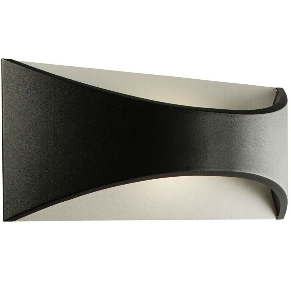 Loops Ip65 Outdoor Modern Curved Wall Texture Aluminium 12W Warm Led Light/Black/White