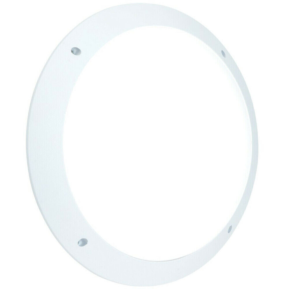 IP65 Outdoor Round Wall Ceiling Lamp Matt White Plain Bulkhead 12W Daylight LED