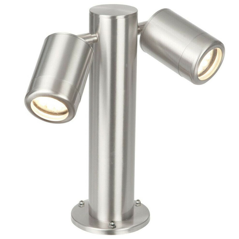 IP65 Twin Outdoor Lamp Post Bollard Light Adjustable GU10 Marine Grade Steel