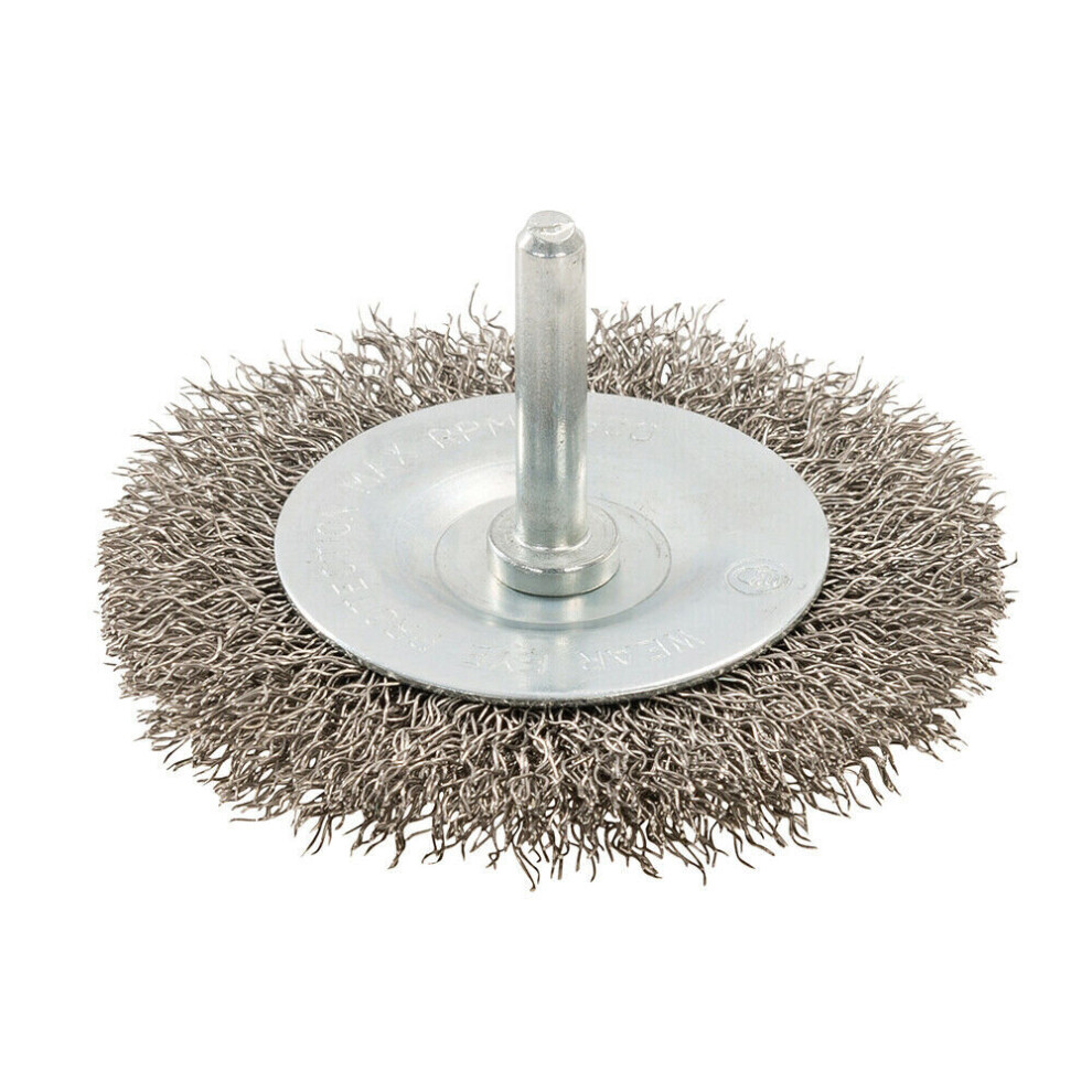 75mm Rotary Stainless Steel Wire Flat Brush 6mm Power Drill Shank Chuck Metal