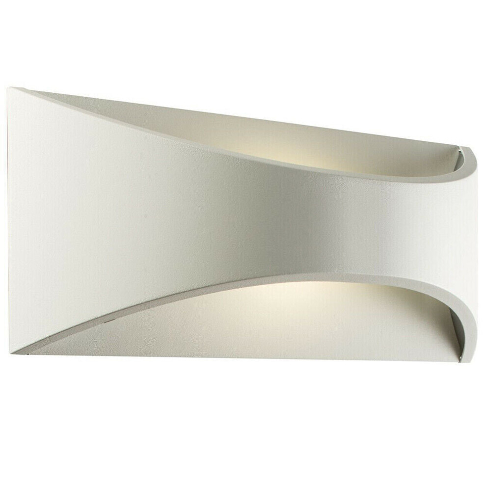 Loops Ip65 Outdoor Modern Curved Wall Texture Aluminium 12W Warm Led Light/White