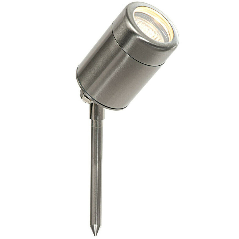 Loops Ip65 Outdoor Ground Spike Lamp Wall & Sign Gu10 Bulb Marine Grade Steel Light